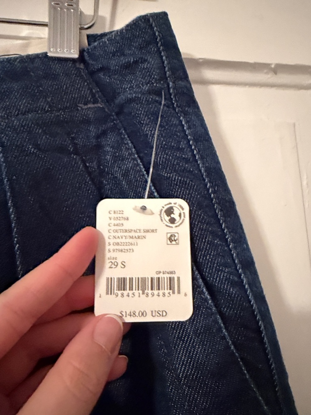 Free People Navy Wide-Leg Denim Trousers - Picture 2 of 3